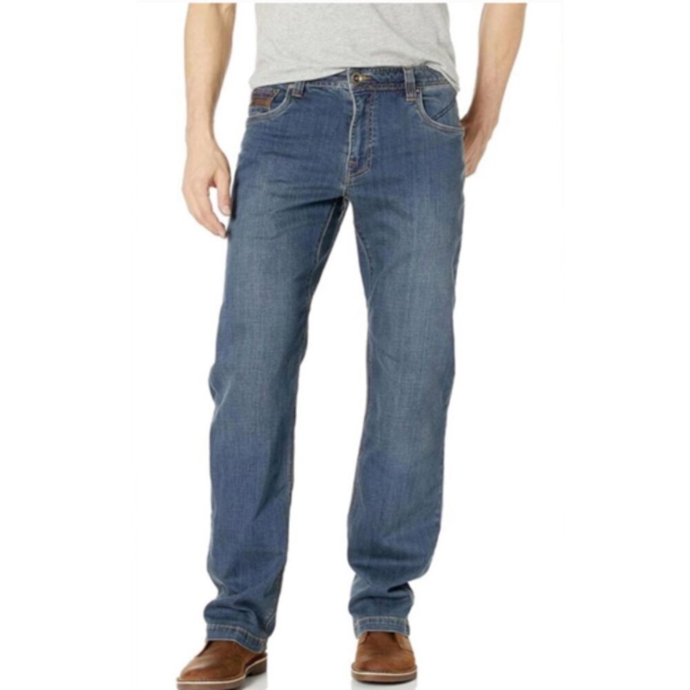 prAna Axiom Straight Leg Jeans Antique Stone Wash Size 30x30 Organic Stretch